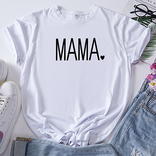 Women's T shirt Graphic Letter Print Round Neck Tops 100% Cotton Basic Basic Top White Black Blue
Women's T shirt Graphic Letter Print Round Neck Tops 100% Cotton Basic Basic Top White Black Blue
