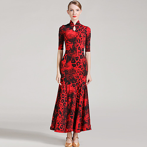 Ballroom Dance Dress Pattern / Print Women's Training Performance Half Sleeve Natural Ice Silk
Ballroom Dance Dress Pattern / Print Women's Training Performance Half Sleeve Natural Ice Silk