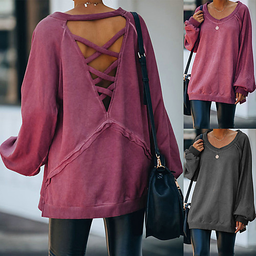 Women's Sweatshirt Sweater Pullover Back Cross Boat Neck Sport Athleisure Sweatshirt Top Long Sleeve Breathable Soft Comfortable Everyday Use Casual Daily Outdoor
Women's Sweatshirt Sweater Pullover Back Cross Boat Neck Sport Athleisure Sweatshirt Top Long Sleeve Breathable Soft Comfortable Everyday Use Casual Daily Outdoor