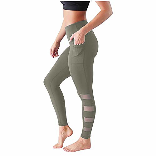Printed Yoga Pants for Women with Pockets,High Waisted Workout Pants,Striped Transparent Mesh on Calf Army Green
Printed Yoga Pants for Women with Pockets,High Waisted Workout Pants,Striped Transparent Mesh on Calf Army Green