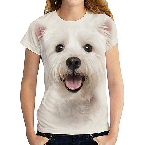 Women's Holiday 3D Printed T shirt Dog Graphic 3D Print Round Neck Basic Tops White
Women's Holiday 3D Printed T shirt Dog Graphic 3D Print Round Neck Basic Tops White