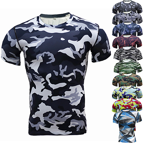 Men's Hunting T-shirt Short Sleeve Outdoor Summer Well-ventilated Ultra Light (UL) Breathability Quick Dry Top Polyester Camping / Hiking Hunting Fishing Traveling Blue and White Camouflage Color Red
Men's Hunting T-shirt Short Sleeve Outdoor Summer Well-ventilated Ultra Light (UL) Breathability Quick Dry Top Polyester Camping / Hiking Hunting Fishing Traveling Blue and White Camouflage Color Red
