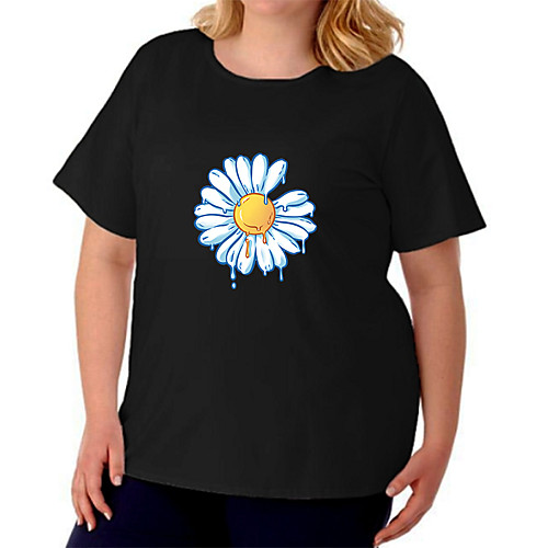 Women's Plus Size Floral Graphic Prints T shirt Large Size Crewneck Short Sleeve Basic Tops Big Size / Cotton
Women's Plus Size Floral Graphic Prints T shirt Large Size Crewneck Short Sleeve Basic Tops Big Size / Cotton