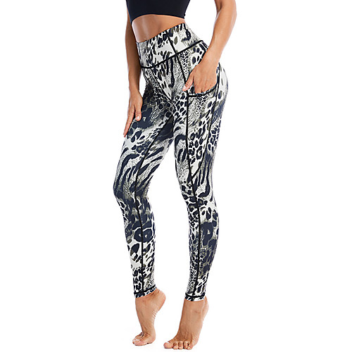 Women's High Waist Yoga Pants Side Pockets Cropped Leggings Bottoms Tummy Control Butt Lift Breathable Leopard Light Brown Black Brown Spandex Yoga Fitness Gym Workout Winter Sports Activewear
Women's High Waist Yoga Pants Side Pockets Cropped Leggings Bottoms Tummy Control Butt Lift Breathable Leopard Light Brown Black Brown Spandex Yoga Fitness Gym Workout Winter Sports Activewear