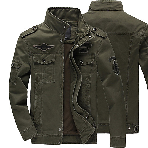 Men's Bomber Jacket Military Tactical Jacket Outdoor Solid Color Lightweight Breathable Quick Dry Soft Jacket Top Cotton Full Length Visible Zipper Hunting Fishing Climbing Black Army Green Khaki
Men's Bomber Jacket Military Tactical Jacket Outdoor Solid Color Lightweight Breathable Quick Dry Soft Jacket Top Cotton Full Length Visible Zipper Hunting Fishing Climbing Black Army Green Khaki