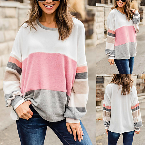 Women's Sweatshirt Sweater Pullover Patchwork Crew Neck Sport Athleisure Sweatshirt Top Long Sleeve Breathable Soft Comfortable Everyday Use Casual Daily Outdoor
Women's Sweatshirt Sweater Pullover Patchwork Crew Neck Sport Athleisure Sweatshirt Top Long Sleeve Breathable Soft Comfortable Everyday Use Casual Daily Outdoor