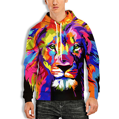 Men's Pullover Hoodie Sweatshirt Graphic Prints Lion Print Daily Holiday 3D Print 3D Print Hoodies Sweatshirts Rainbow
Men's Pullover Hoodie Sweatshirt Graphic Prints Lion Print Daily Holiday 3D Print 3D Print Hoodies Sweatshirts Rainbow