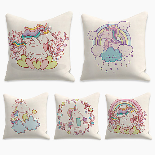 5 pcs Linen Pillow Cover, Cartoon Simple Casual Square Polyester Traditional Classic
5 pcs Linen Pillow Cover, Cartoon Simple Casual Square Polyester Traditional Classic