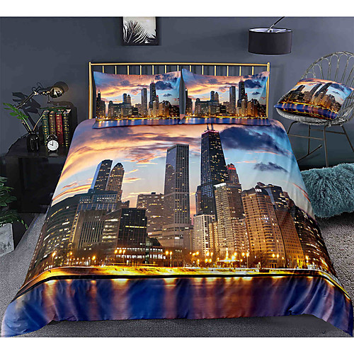City View 3-Piece Duvet Cover Set Hotel Bedding Sets Comforter Cover with Soft Lightweight Microfiber, Include 1 Duvet Cover, 2 Pillowcases for Double/Queen/King(1 Pillowcase for Twin/Single)
City View 3-Piece Duvet Cover Set Hotel Bedding Sets Comforter Cover with Soft Lightweight Microfiber, Include 1 Duvet Cover, 2 Pillowcases for Double/Queen/King(1 Pillowcase for Twin/Single)