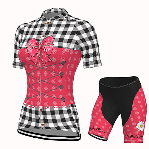 Women's Short Sleeve Cycling Jersey with Shorts Spandex Rose Red Plaid Checkered Bike Breathable Quick Dry Sports Plaid Checkered Mountain Bike MTB Road Bike Cycling Clothing Apparel / Stretchy
Women's Short Sleeve Cycling Jersey with Shorts Spandex Rose Red Plaid Checkered Bike Breathable Quick Dry Sports Plaid Checkered Mountain Bike MTB Road Bike Cycling Clothing Apparel / Stretchy