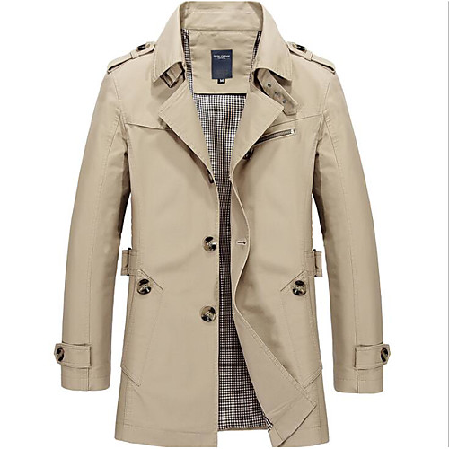 Men's Solid Colored Spring Trench Coat Regular Going out Long Sleeve Coat Tops Black
Men's Solid Colored Spring Trench Coat Regular Going out Long Sleeve Coat Tops Black