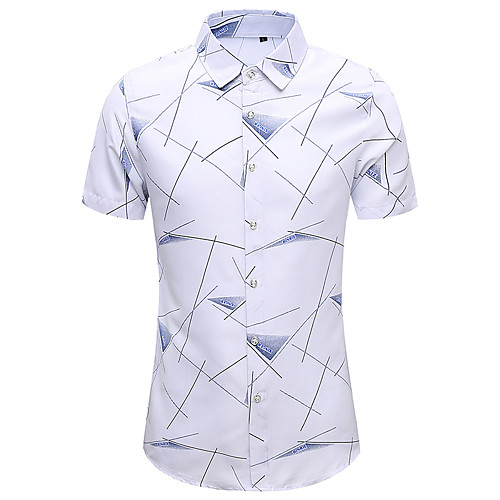 Men's Shirt Other Prints Geometry Short Sleeve Casual Tops White Navy Blue Gray
Men's Shirt Other Prints Geometry Short Sleeve Casual Tops White Navy Blue Gray