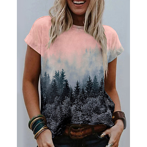 Women's T shirt Graphic Scenery Print Round Neck Tops Basic Basic Top Yellow Blushing Pink Green
Women's T shirt Graphic Scenery Print Round Neck Tops Basic Basic Top Yellow Blushing Pink Green