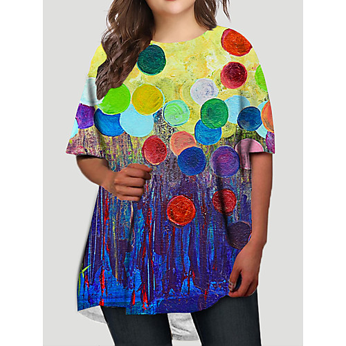 Women's Plus Size Graphic Geometry Print Casual Half Sleeve Fall Short Mini Dress T Shirt Dress Tee Dress Blue
Women's Plus Size Graphic Geometry Print Casual Half Sleeve Fall Short Mini Dress T Shirt Dress Tee Dress Blue