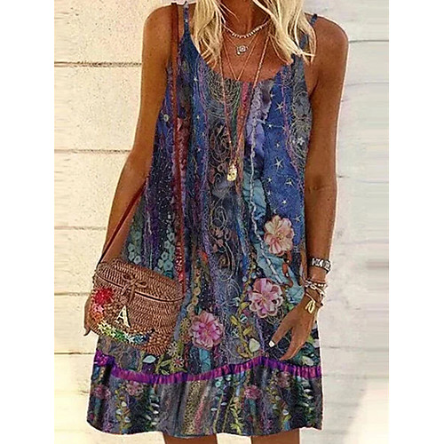 Women's Strap Dress Short Mini Dress Purple Green Sleeveless Floral Print Print Summer Round Neck Sexy 2021 S M L XL XXL 3XL
Women's Strap Dress Short Mini Dress Purple Green Sleeveless Floral Print Print Summer Round Neck Sexy 2021 S M L XL XXL 3XL
