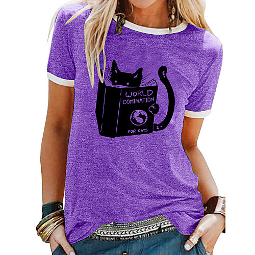 Women's T shirt Animal Patchwork Print Round Neck Tops Basic Basic Top White Blue Purple
Women's T shirt Animal Patchwork Print Round Neck Tops Basic Basic Top White Blue Purple