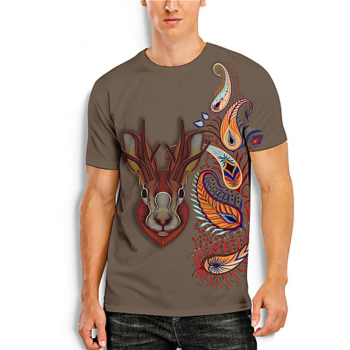 Men's T shirt 3D Print Graphic Prints Deer Animal 3D Print Short Sleeve Daily Tops Basic Casual Brown
Men's T shirt 3D Print Graphic Prints Deer Animal 3D Print Short Sleeve Daily Tops Basic Casual Brown