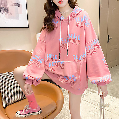 Women's Hoodie Pullover Oversized Front Pocket Hoodie Letter Printed Sport Athleisure Hoodie Top Long Sleeve Breathable Soft Comfortable Everyday Use Street Casual Daily Outdoor
Women's Hoodie Pullover Oversized Front Pocket Hoodie Letter Printed Sport Athleisure Hoodie Top Long Sleeve Breathable Soft Comfortable Everyday Use Street Casual Daily Outdoor