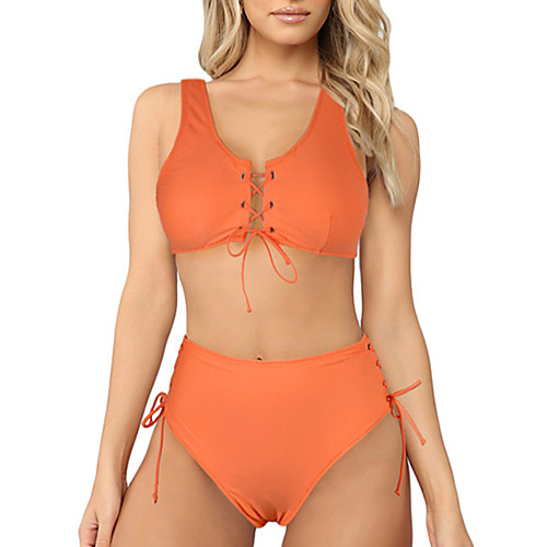 Women's Bikini Swimsuit High Waist Lace up White Black Red Orange Swimwear Strap Bathing Suits Sexy
Women's Bikini Swimsuit High Waist Lace up White Black Red Orange Swimwear Strap Bathing Suits Sexy