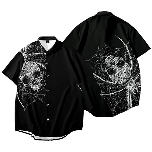 Men's Shirt 3D Print Skull Spider Animal Button-Down 3D Print Short Sleeve Daily Tops Casual Fashion Black
Men's Shirt 3D Print Skull Spider Animal Button-Down 3D Print Short Sleeve Daily Tops Casual Fashion Black