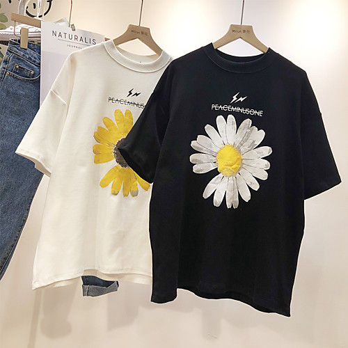 Women's Tee / T-shirt Pure Color Crew Neck Spandex Flower Sport Athleisure Top Short Sleeves Breathable Soft Comfortable Everyday Use Casual Daily Outdoor
Women's Tee / T-shirt Pure Color Crew Neck Spandex Flower Sport Athleisure Top Short Sleeves Breathable Soft Comfortable Everyday Use Casual Daily Outdoor