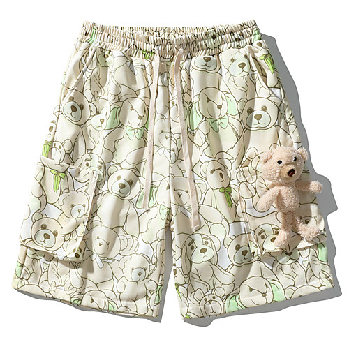 Men's Cartoon Casual / Sporty Daily Holiday Shorts Pants Bear Short Drawstring Pocket Print Light Green
Men's Cartoon Casual / Sporty Daily Holiday Shorts Pants Bear Short Drawstring Pocket Print Light Green