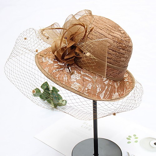 Vintage Style Elegant Tulle / Straw Hats / Headwear / Straw Hats with Feather / Lace / Appliques 1 Piece Casual / Holiday Headpiece
Vintage Style Elegant Tulle / Straw Hats / Headwear / Straw Hats with Feather / Lace / Appliques 1 Piece Casual / Holiday Headpiece