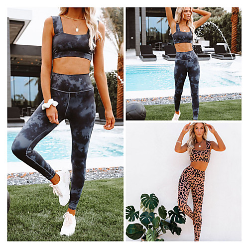 Women's 2 Piece Activewear Set Workout Outfits Athletic Athleisure Sleeveless 2pcs High Waist Breathable Quick Dry Soft Fitness Gym Workout Running Jogging Exercise Sportswear Skinny Leopard Outfit
Women's 2 Piece Activewear Set Workout Outfits Athletic Athleisure Sleeveless 2pcs High Waist Breathable Quick Dry Soft Fitness Gym Workout Running Jogging Exercise Sportswear Skinny Leopard Outfit