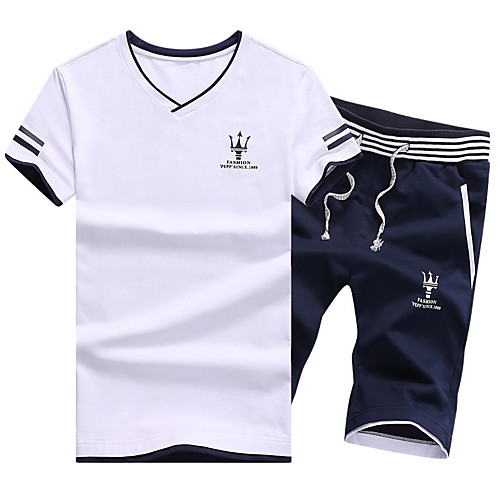 Men's Sweatsuit 2 Piece Set Stripe V Neck Sport Athleisure Clothing Suit Short Sleeves Breathable Soft Comfortable Exercise & Fitness Everyday Use Outdoor Fitness Exercising / 2pcs / pack
Men's Sweatsuit 2 Piece Set Stripe V Neck Sport Athleisure Clothing Suit Short Sleeves Breathable Soft Comfortable Exercise & Fitness Everyday Use Outdoor Fitness Exercising / 2pcs / pack