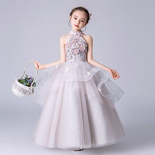 Princess Floor Length Wedding / Event / Party Flower Girl Dresses - Tulle Sleeveless Halter Neck with Beading / Tier / Appliques
Princess Floor Length Wedding / Event / Party Flower Girl Dresses - Tulle Sleeveless Halter Neck with Beading / Tier / Appliques