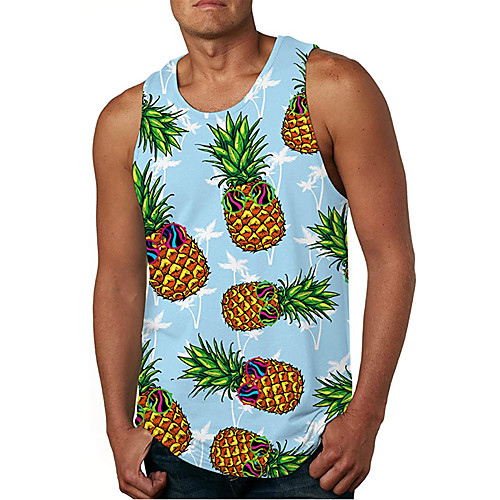 Men's Tank Top Vest Undershirt 3D Print Pineapple Print Sleeveless Daily Tops Casual Beach Blue
Men's Tank Top Vest Undershirt 3D Print Pineapple Print Sleeveless Daily Tops Casual Beach Blue