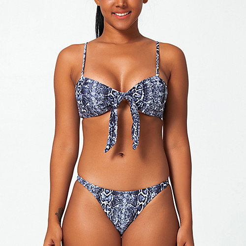 Women's Bikini Swimsuit Lace up Print Geometric Leopard Blue Swimwear Bandeau Bathing Suits
Women's Bikini Swimsuit Lace up Print Geometric Leopard Blue Swimwear Bandeau Bathing Suits