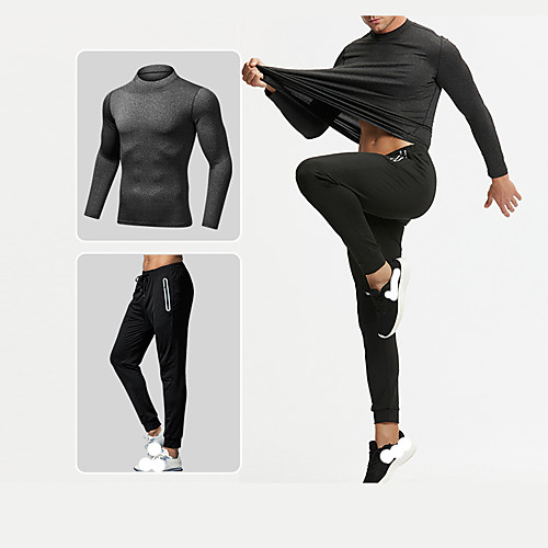 Men's 2 Piece Tracksuit Athleisure Long Sleeve 2pcs Elastane Breathable Moisture Wicking Sweat Out Fitness Jogging Sportswear Solid Colored Normal Outfit Set Gray Black Black Activewear Micro-elastic
Men's 2 Piece Tracksuit Athleisure Long Sleeve 2pcs Elastane Breathable Moisture Wicking Sweat Out Fitness Jogging Sportswear Solid Colored Normal Outfit Set Gray Black Black Activewear Micro-elastic