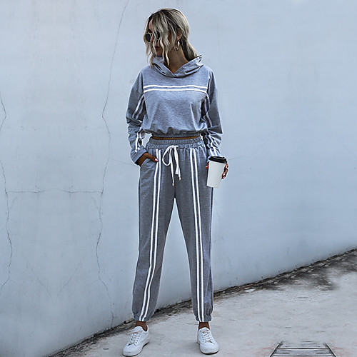 Women's Basic Streetwear Striped Daily Two Piece Set Hoodies & Sweatshirts Tracksuit Pant Loungewear Drawstring Tops
Women's Basic Streetwear Striped Daily Two Piece Set Hoodies & Sweatshirts Tracksuit Pant Loungewear Drawstring Tops