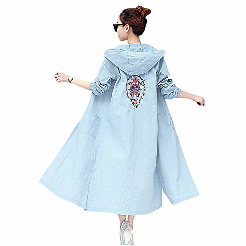 women summer breathable beach sunscreen jacket uv/sun protection outdoor hooded outerwear long coat (l, blue)
women summer breathable beach sunscreen jacket uv/sun protection outdoor hooded outerwear long coat (l, blue)