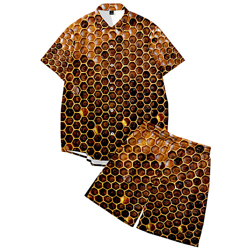 Men's Shirt Suits 3D Print Honeycomb Button-Down 3D Print Short Sleeve Daily Tops Casual Fashion Breathable Yellow
Men's Shirt Suits 3D Print Honeycomb Button-Down 3D Print Short Sleeve Daily Tops Casual Fashion Breathable Yellow