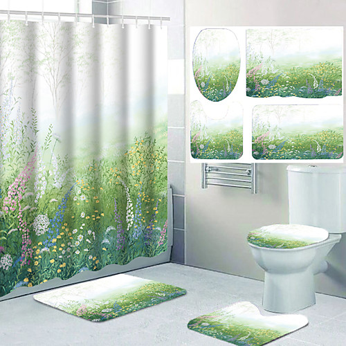 Four-piece Design of Grassland Wildflower Pattern Printing Bathroom Shower Curtain Leisure Toilet
Four-piece Design of Grassland Wildflower Pattern Printing Bathroom Shower Curtain Leisure Toilet