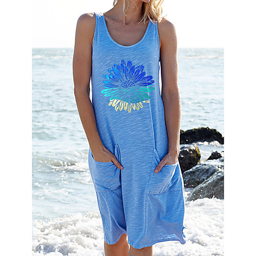 Women's Shift Dress Knee Length Dress White Black Blue Blushing Pink Sleeveless Floral Pocket Print Summer Round Neck Casual Cotton 2021 S M L XL XXL 3XL 4XL 5XL
Women's Shift Dress Knee Length Dress White Black Blue Blushing Pink Sleeveless Floral Pocket Print Summer Round Neck Casual Cotton 2021 S M L XL XXL 3XL 4XL 5XL