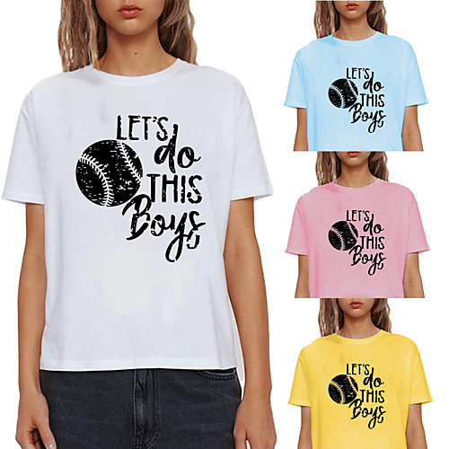 Women's Tee / T-shirt Pure Color Crew Neck Letter Printed Sport Athleisure T Shirt Top Short Sleeves Breathable Soft Comfortable Everyday Use Street Casual Daily Outdoor
Women's Tee / T-shirt Pure Color Crew Neck Letter Printed Sport Athleisure T Shirt Top Short Sleeves Breathable Soft Comfortable Everyday Use Street Casual Daily Outdoor
