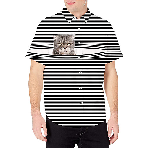 Men's Shirt 3D Print Striped Cat Animal Button-Down 3D Print Short Sleeve Daily Tops Casual Fashion Breathable Black
Men's Shirt 3D Print Striped Cat Animal Button-Down 3D Print Short Sleeve Daily Tops Casual Fashion Breathable Black