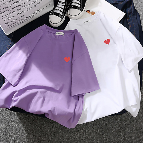 Women's Tee / T-shirt Pure Color Crew Neck Heart Sport Athleisure Top Short Sleeves Breathable Soft Comfortable Everyday Use Casual Daily Outdoor
Women's Tee / T-shirt Pure Color Crew Neck Heart Sport Athleisure Top Short Sleeves Breathable Soft Comfortable Everyday Use Casual Daily Outdoor