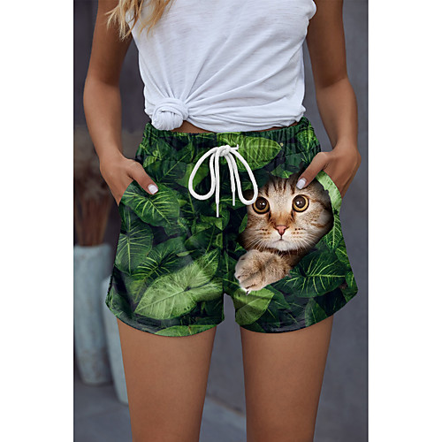 Women's Stylish Novelty Comfort Holiday Weekend Shorts Pants Cat 3D Graphic Prints Short Sporty Elastic Waist Print Green
Women's Stylish Novelty Comfort Holiday Weekend Shorts Pants Cat 3D Graphic Prints Short Sporty Elastic Waist Print Green