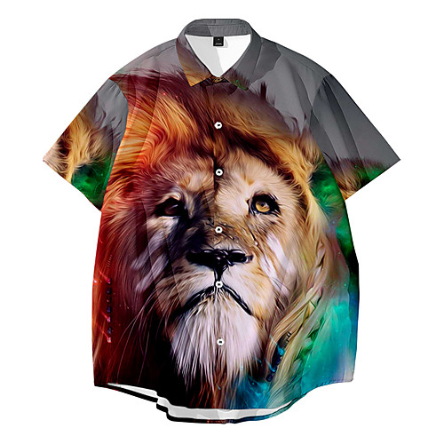 Men's Shirt 3D Print Lion Animal Button-Down 3D Print Short Sleeve Casual Tops Casual Fashion Breathable Comfortable Rainbow
Men's Shirt 3D Print Lion Animal Button-Down 3D Print Short Sleeve Casual Tops Casual Fashion Breathable Comfortable Rainbow