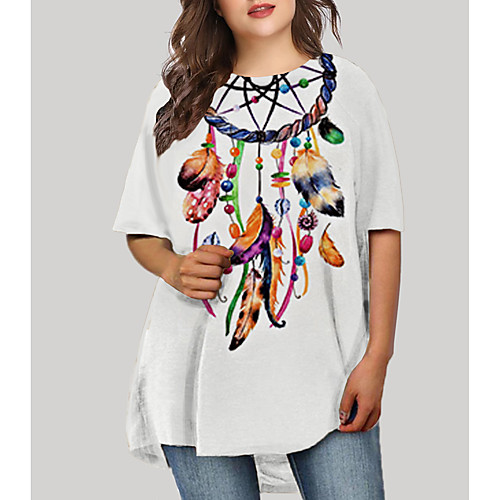 Women's Plus Size Print Tribal Print Basic Half Sleeve Fall Short Mini Dress T Shirt Dress Tee Dress White
Women's Plus Size Print Tribal Print Basic Half Sleeve Fall Short Mini Dress T Shirt Dress Tee Dress White