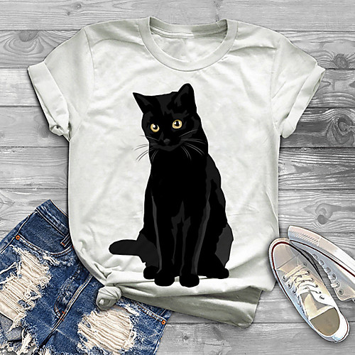 Women's Plus Size Print Cat Graphic Animal T shirt Large Size Crewneck Short Sleeve Basic Tops XL XXL 3XL White Big Size
Women's Plus Size Print Cat Graphic Animal T shirt Large Size Crewneck Short Sleeve Basic Tops XL XXL 3XL White Big Size