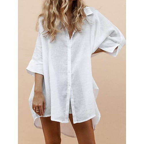 Women's Shift Dress Short Mini Dress White Half Sleeve Solid Color Patchwork Plus High Low Fall Summer Shirt Collar Elegant Casual Cotton 2021 S M L XL XXL
Women's Shift Dress Short Mini Dress White Half Sleeve Solid Color Patchwork Plus High Low Fall Summer Shirt Collar Elegant Casual Cotton 2021 S M L XL XXL