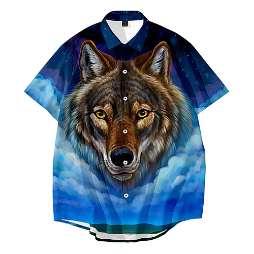 Men's Shirt 3D Print Wolf Animal Button-Down 3D Print Short Sleeve Casual Tops Casual Fashion Breathable Comfortable Blue
Men's Shirt 3D Print Wolf Animal Button-Down 3D Print Short Sleeve Casual Tops Casual Fashion Breathable Comfortable Blue