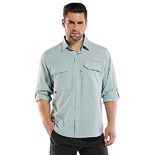 Men's Hiking Shirt / Button Down Shirts Long Sleeve Sweatshirt Top Outdoor Lightweight Breathable Quick Dry Sweat wicking Spring Summer Cool black off white Green Fishing Climbing Camping / Hiking
Men's Hiking Shirt / Button Down Shirts Long Sleeve Sweatshirt Top Outdoor Lightweight Breathable Quick Dry Sweat wicking Spring Summer Cool black off white Green Fishing Climbing Camping / Hiking