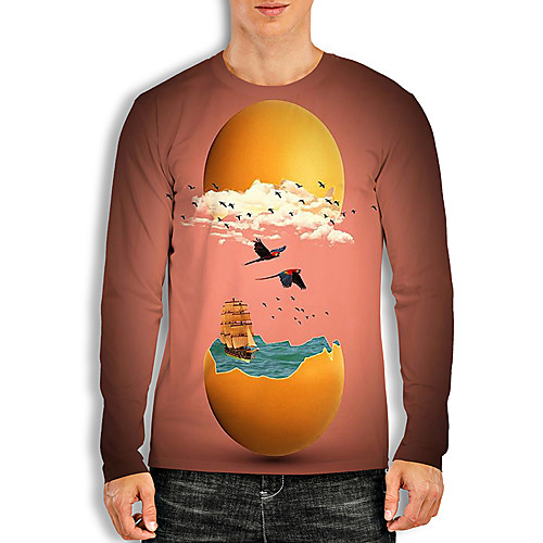 Men's Tees T shirt 3D Print Scenery Graphic Prints Egg Print Long Sleeve Daily Tops Basic Casual Orange
Men's Tees T shirt 3D Print Scenery Graphic Prints Egg Print Long Sleeve Daily Tops Basic Casual Orange