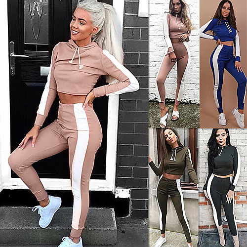 Women's Sweatsuit 2 Piece Crop Top Hoodie Color Block Sport Athleisure Clothing Suit Long Sleeve Breathable Soft Comfortable Everyday Use Street Casual Daily Outdoor
Women's Sweatsuit 2 Piece Crop Top Hoodie Color Block Sport Athleisure Clothing Suit Long Sleeve Breathable Soft Comfortable Everyday Use Street Casual Daily Outdoor